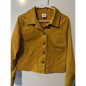 Cabi Short Jacket Women's Size Medium Long Sleeve Mustard Color Soft Corduroy